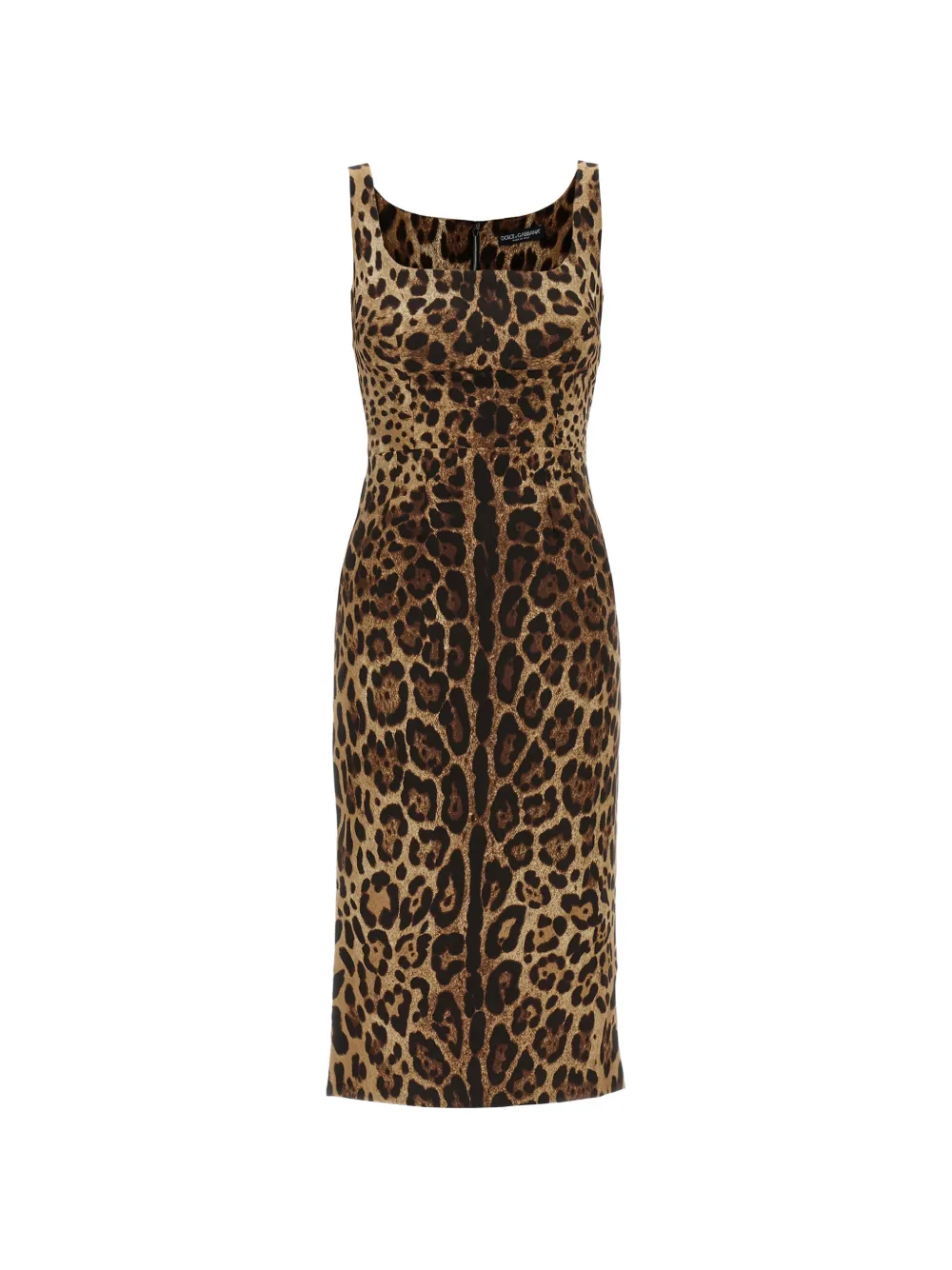 Dolce & Gabbana leopard-print midi dress - Brown