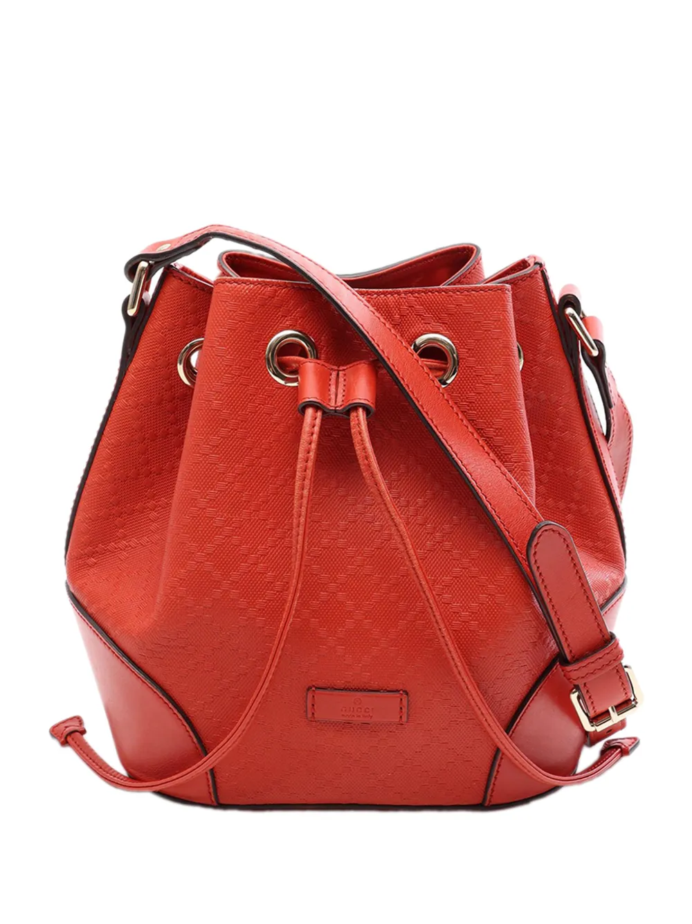 Gucci Pre-Owned 2000-2015 Diamante Leather Bright bucket bag - Rosso