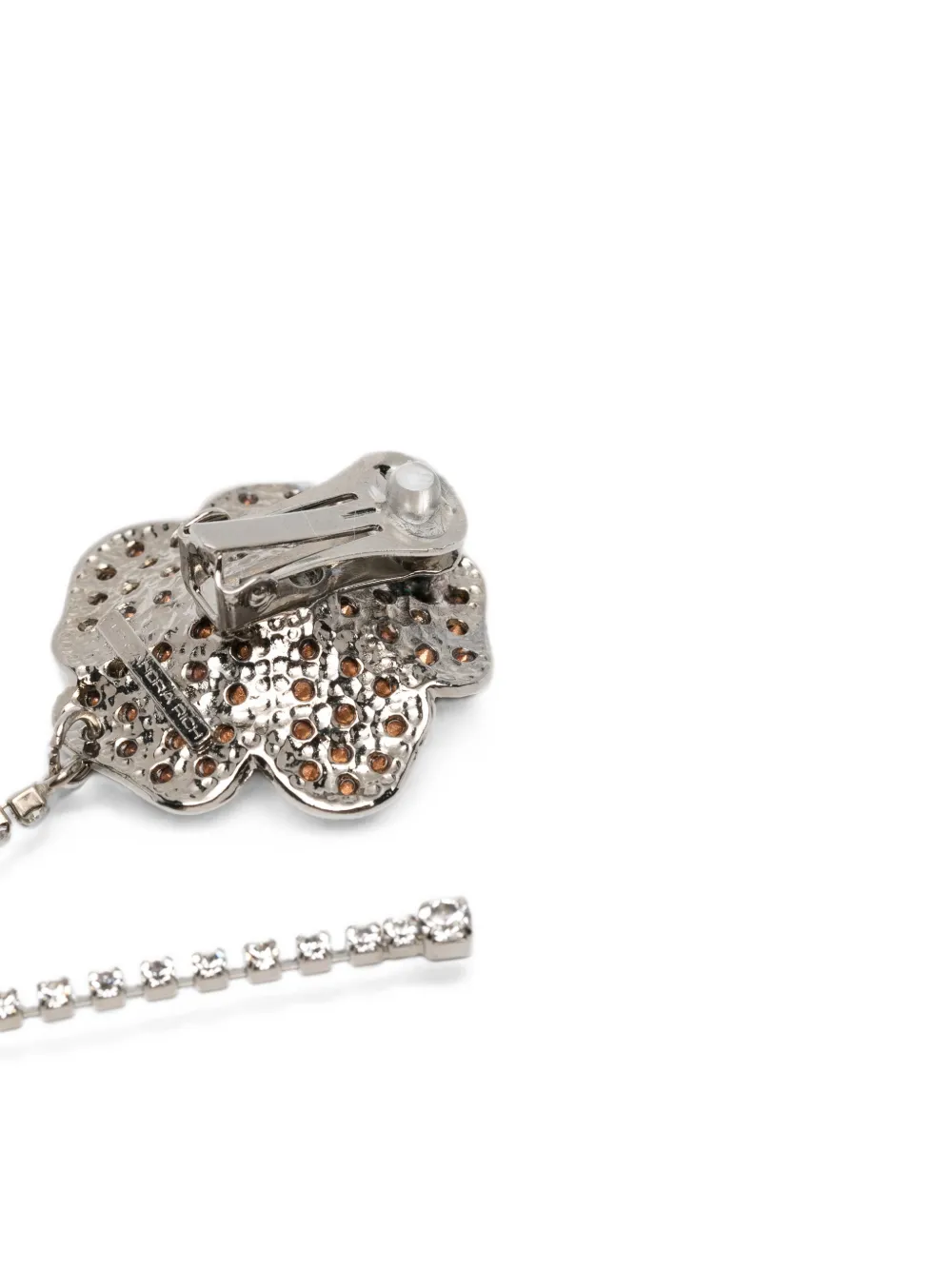 Alessandra Rich Floral-motif Earrings in Silver, view 3