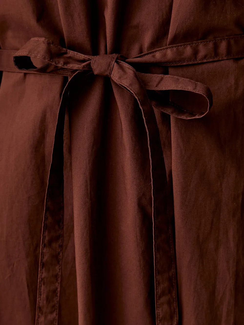 Benetton Mouwloze midi-blousejurk met gestrikte ceintuur Bruin