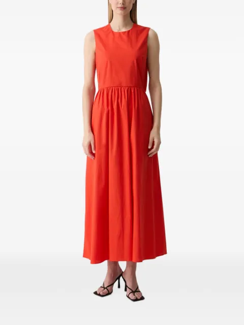 Benetton gathered-waist cut-out sleeveless midi dress