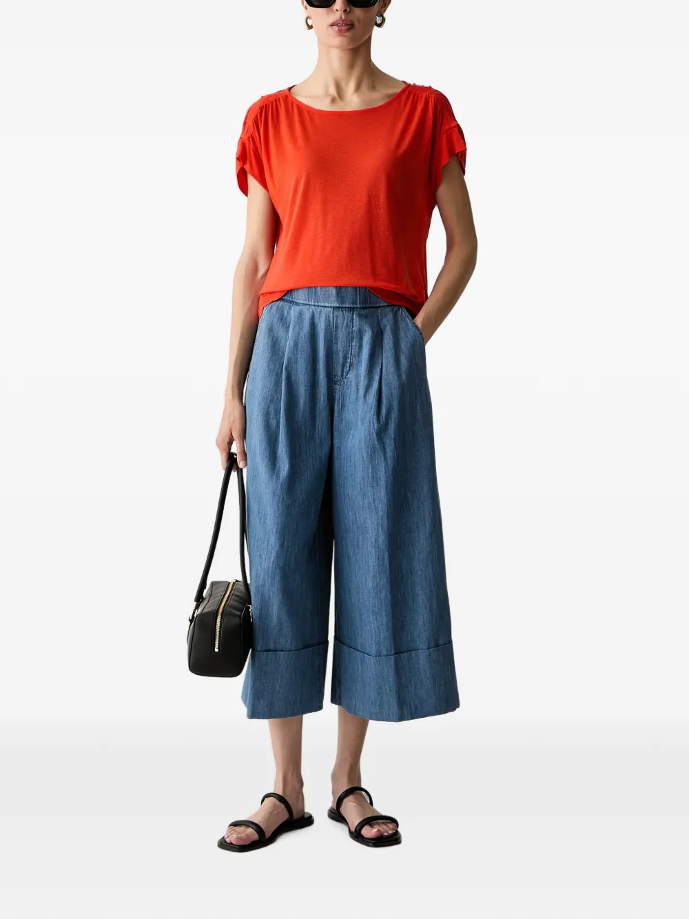 Benetton Broek met geplooid detail Blauw