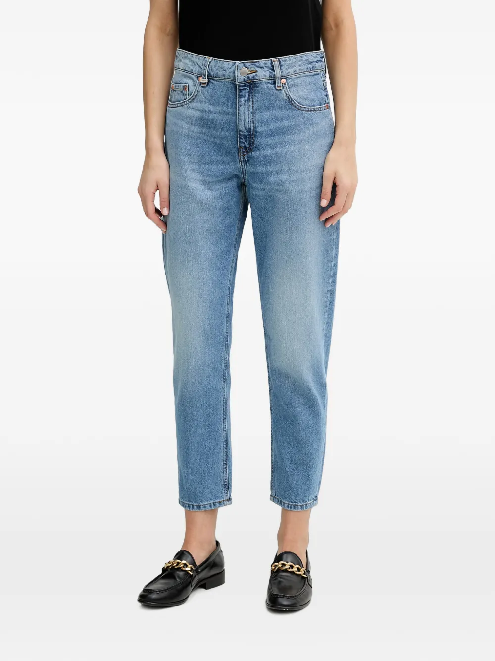 Benetton faded logo-patch jeans - Blu