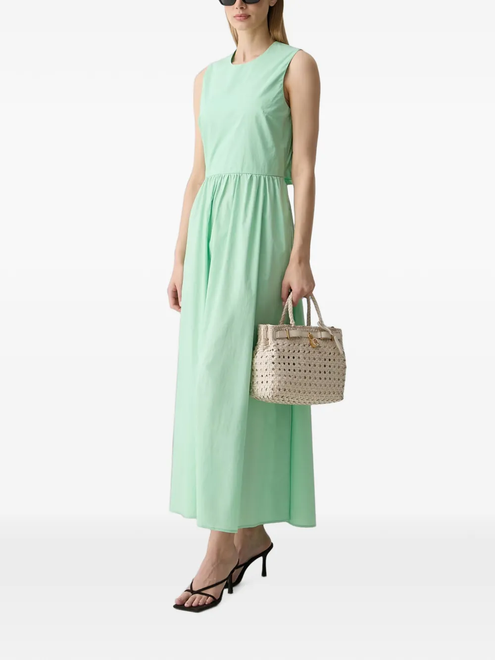 Benetton Mouwloze maxi-jurk met uitgesneden details Groen