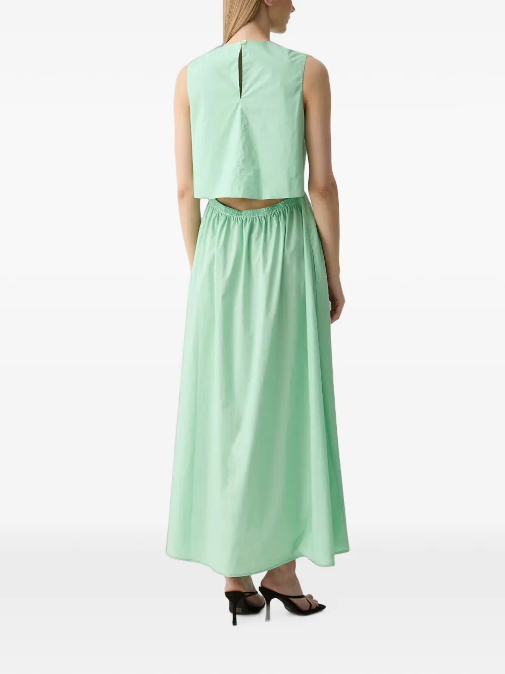 Benetton Mouwloze maxi-jurk met uitgesneden details Groen