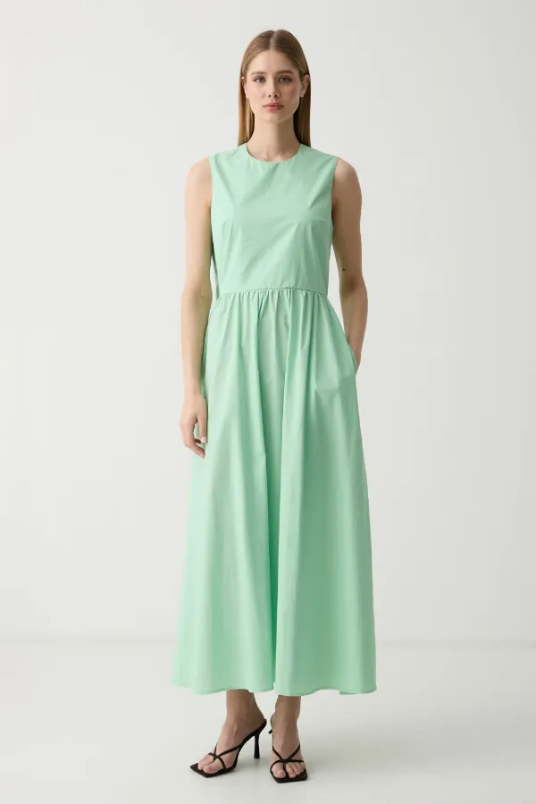 Benetton cut-out Sleeveless Maxi Dress | Green