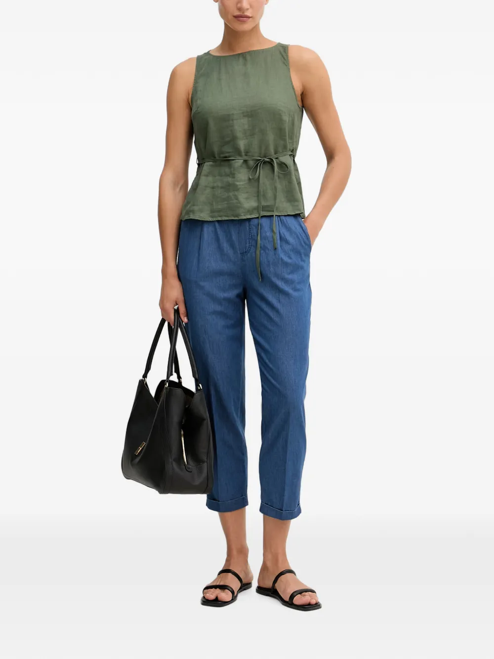 Benetton Cropped broek Blauw