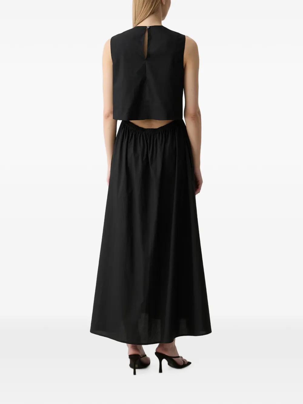 Benetton Mouwloze maxi-jurk met uitgesneden details Zwart
