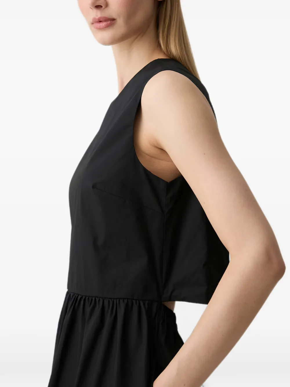 Benetton Mouwloze maxi-jurk met uitgesneden details Zwart