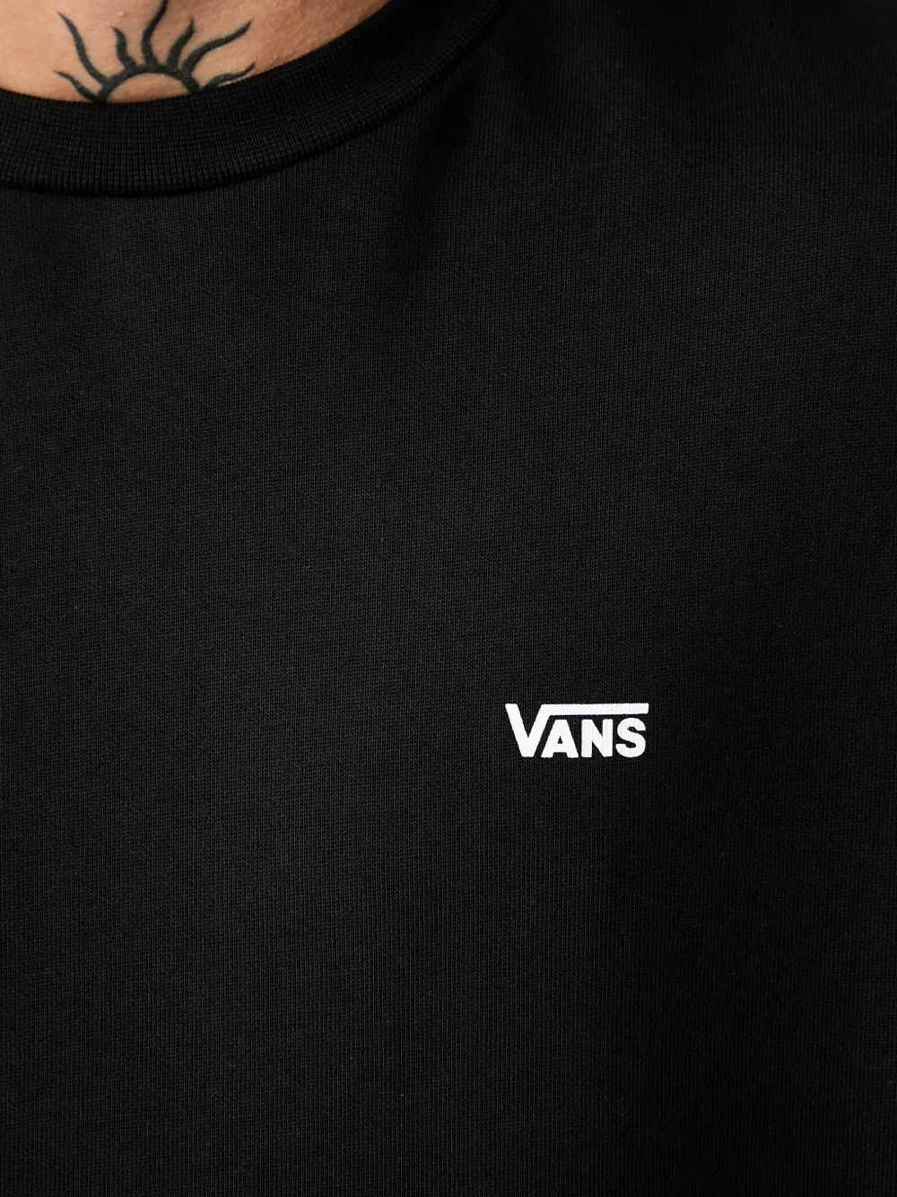 Vans logo-print crew-neck sweater Zwart
