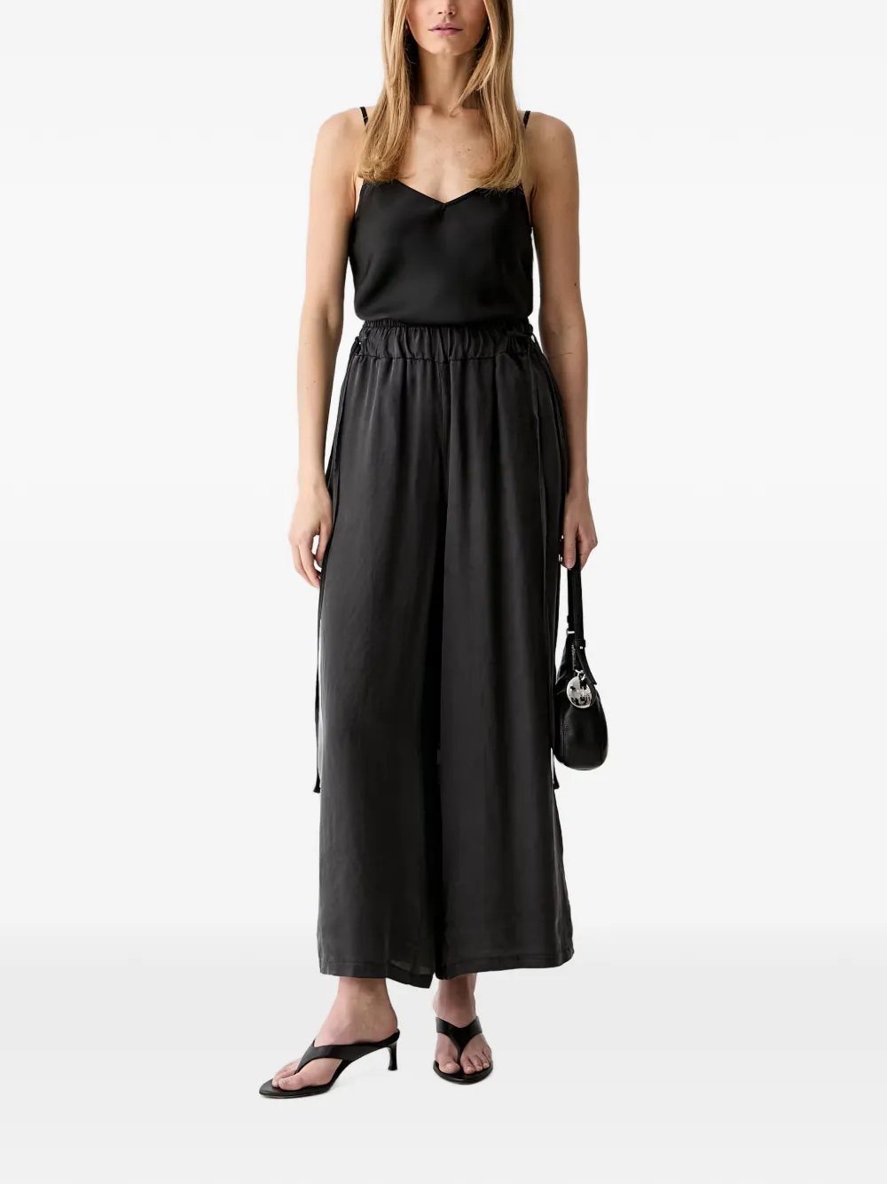 VICOLO Broek met trekkoordtaille Zwart