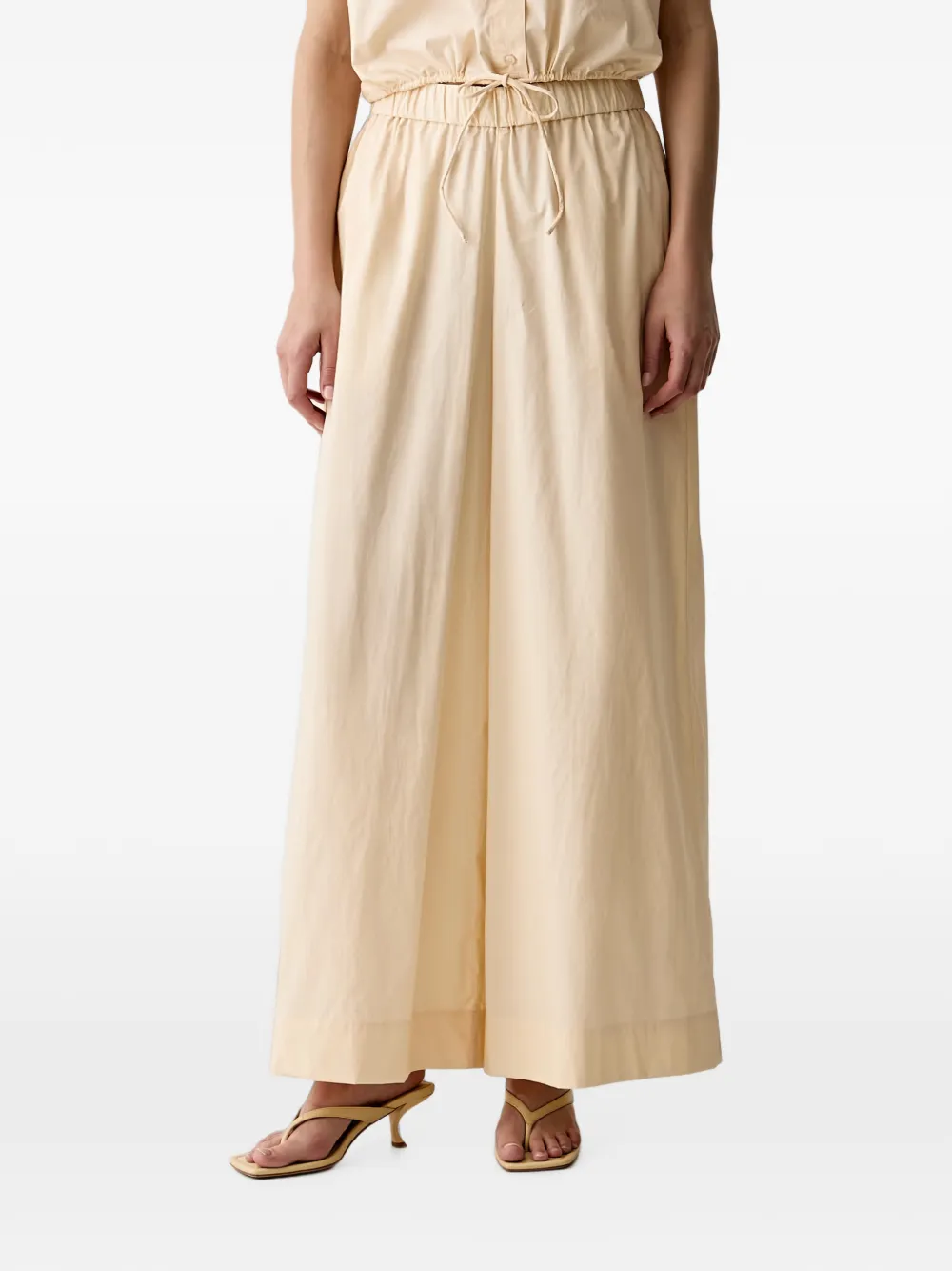 Benetton drawstring-waist wide-leg trousers - Toni neutri