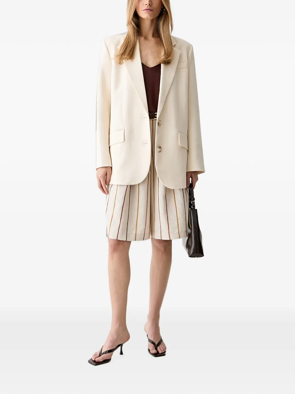 VICOLO Gestreepte shorts Beige