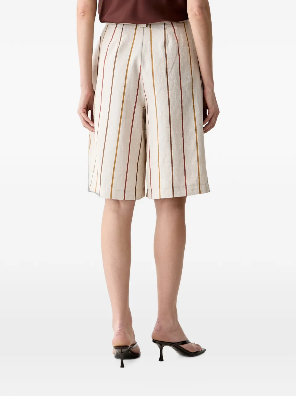 VICOLO Gestreepte shorts Beige