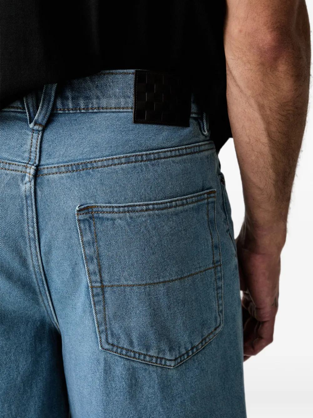 Vans Denim shorts met logopatch Blauw