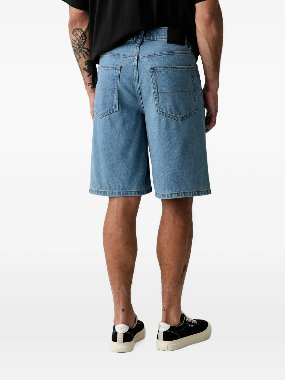 Vans Denim shorts met logopatch Blauw