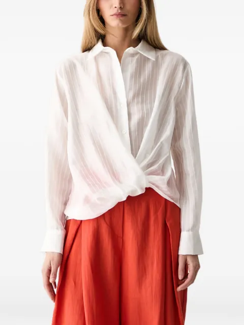 VICOLO blusa a rayas con frente retorcido