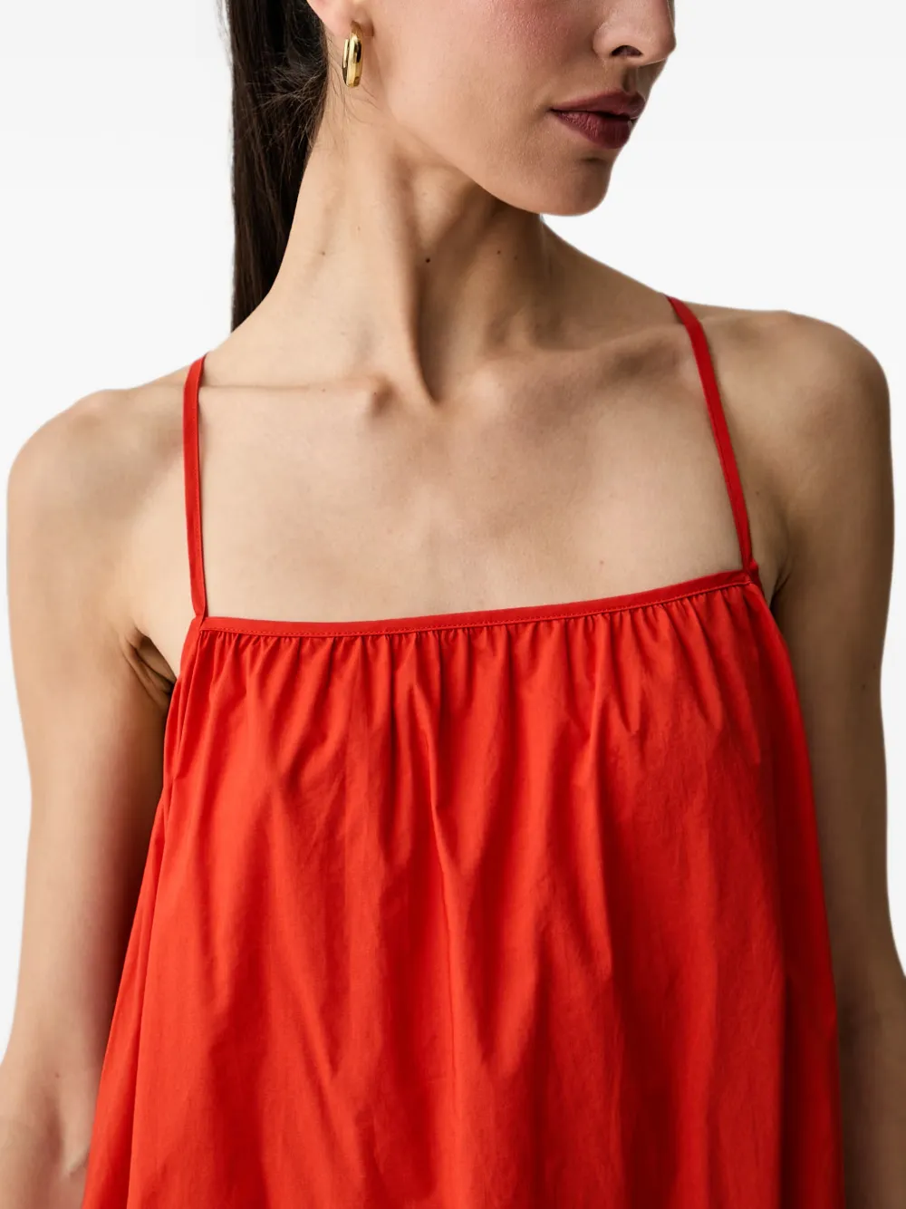 Benetton Losvallende maxi-jurk met striksluiting Rood