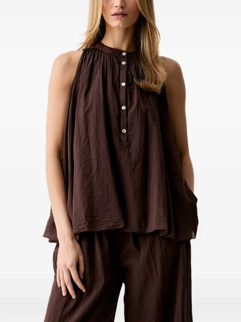 VICOLO crew-nwck button-fastening blouse