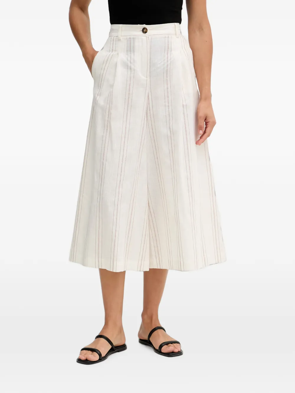 Benetton striped pleated trousers - Toni neutri