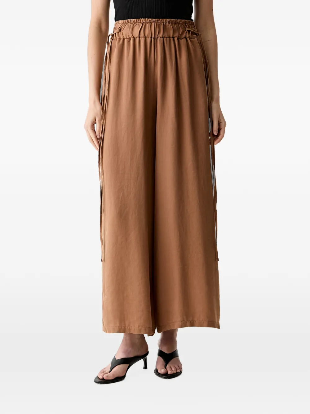 VICOLO elasticated drawstring-waist palazzo pants