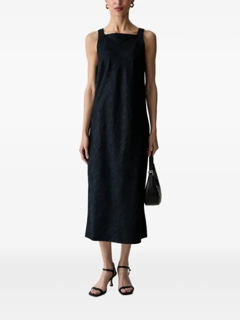 Benetton square-neck denim midi dress