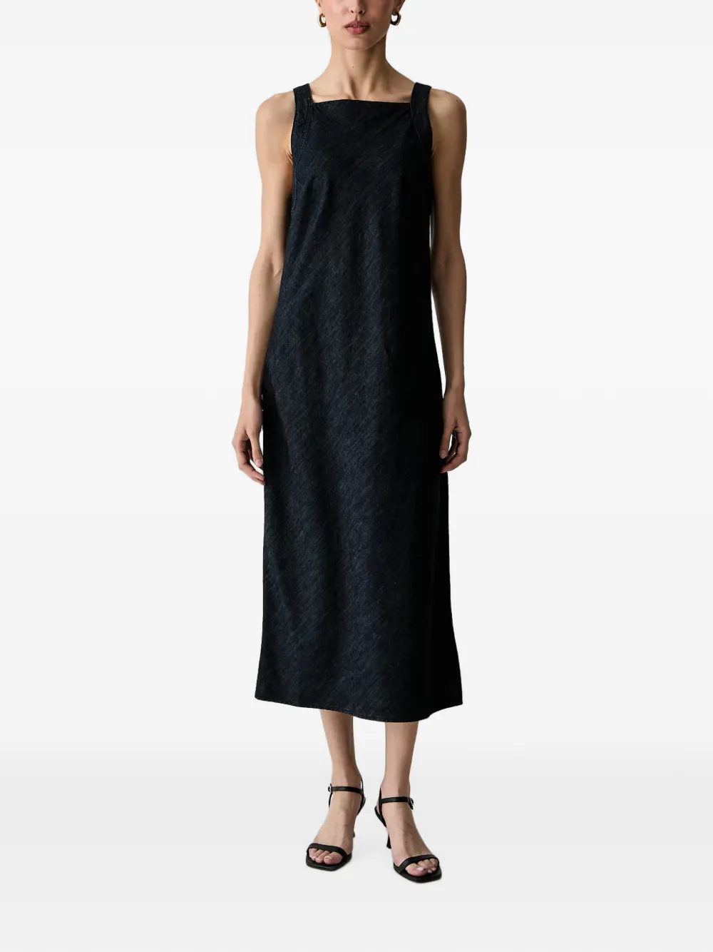 Benetton Midi-jurk met vierkante hals Blauw