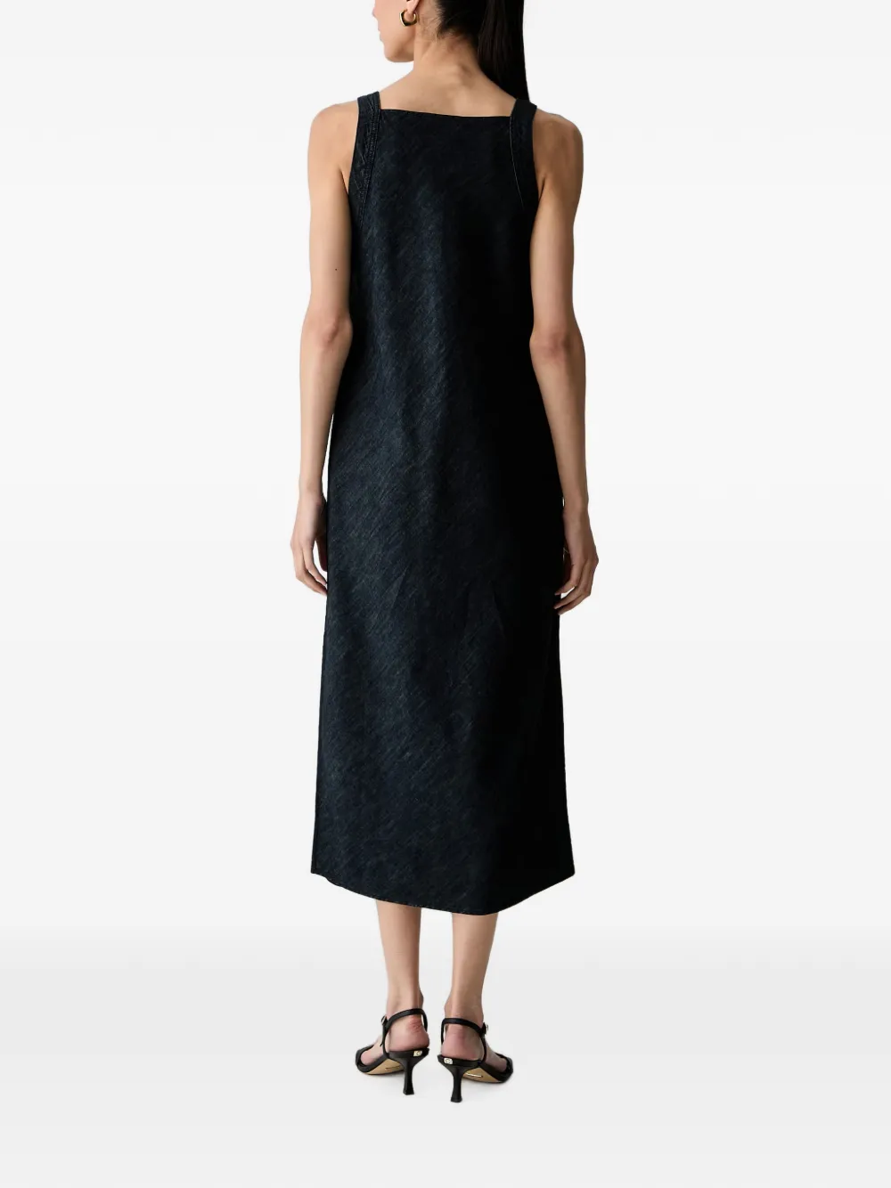 Benetton Midi-jurk met vierkante hals Blauw
