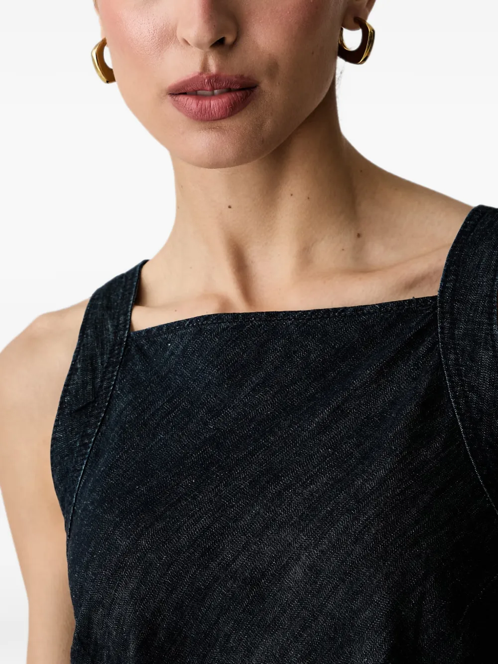 Benetton Midi-jurk met vierkante hals Blauw