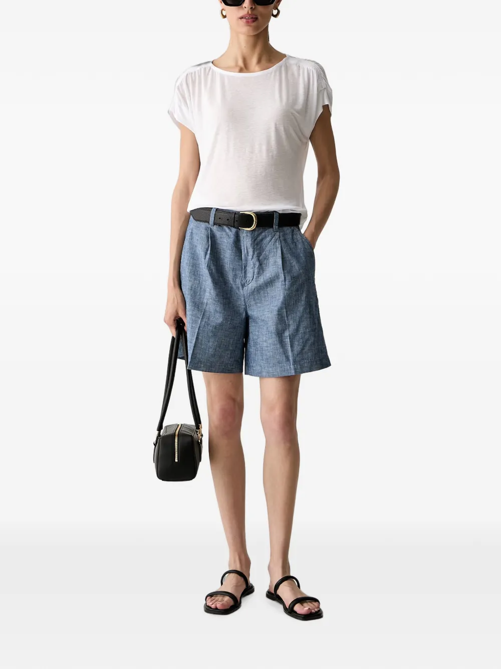 Benetton High waist shorts Blauw