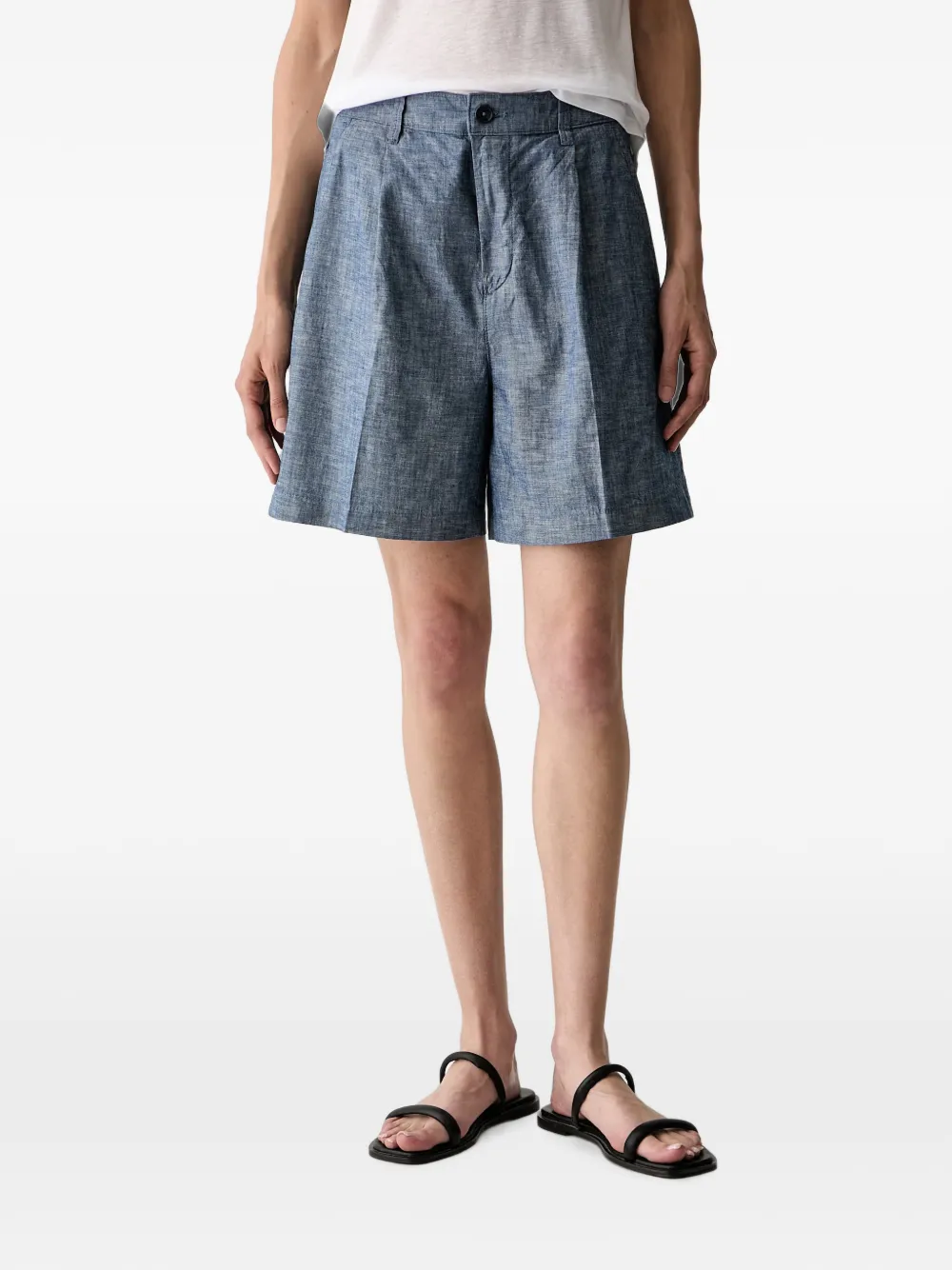 Benetton pleated high-waisted shorts - Blue