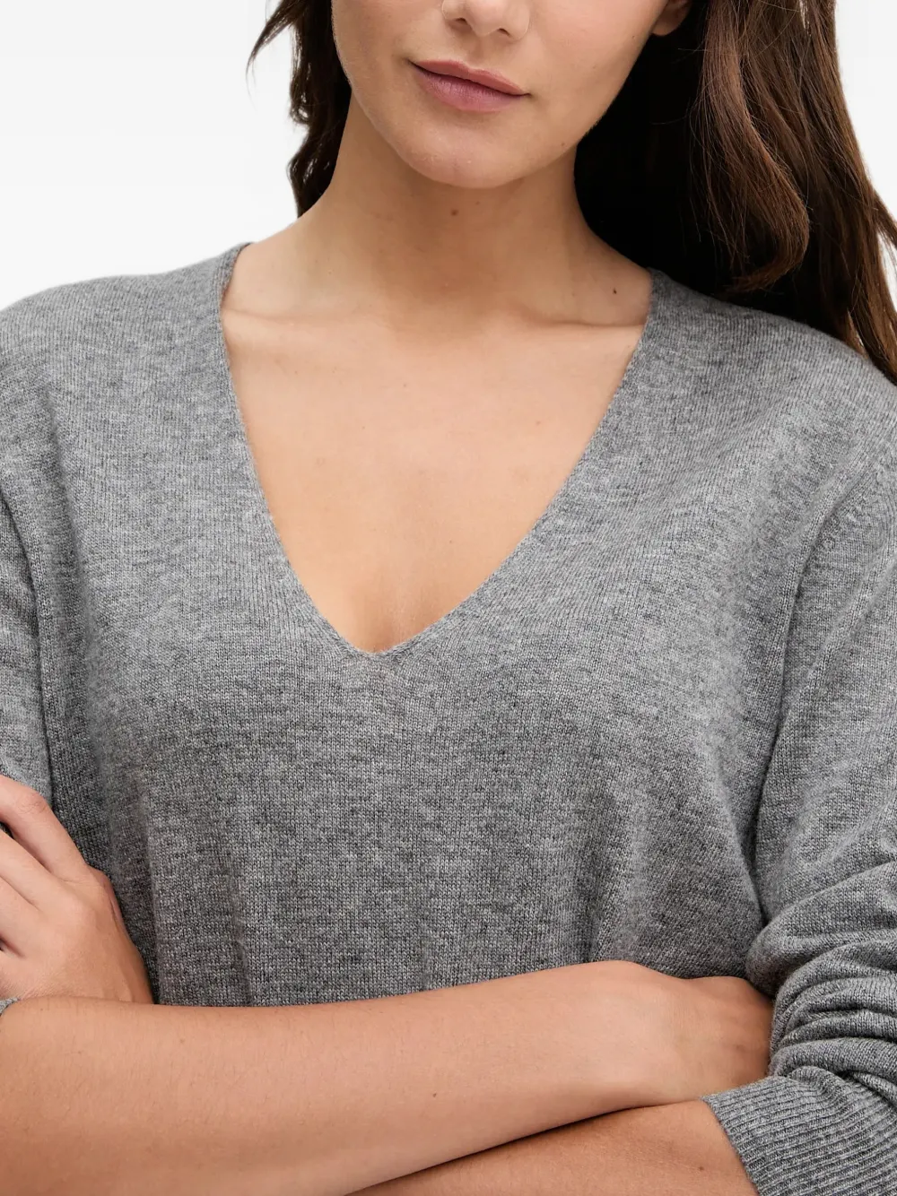 Benetton Trui met V-hals Grijs