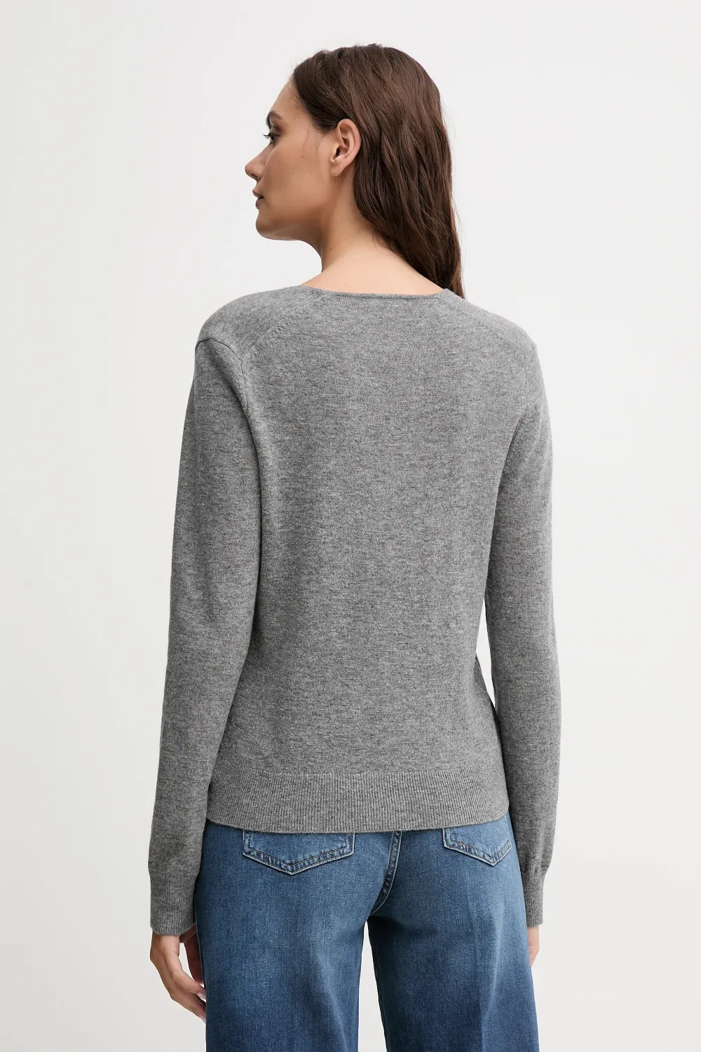 Benetton Trui met V-hals Grijs