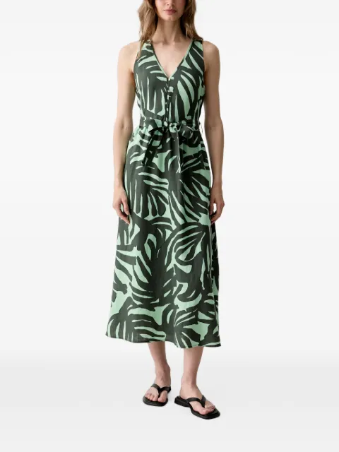 Benetton robe ceinturée à motif végétal