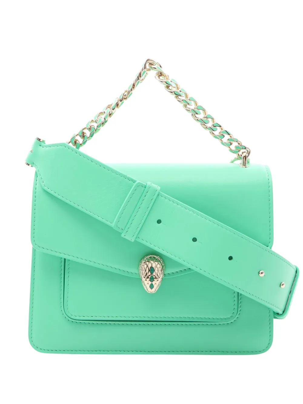 Bvlgari Pre-Owned 2010-2026 Leather Serpenti Forever Maxi Chain Top Handle Bag satchel - Verde