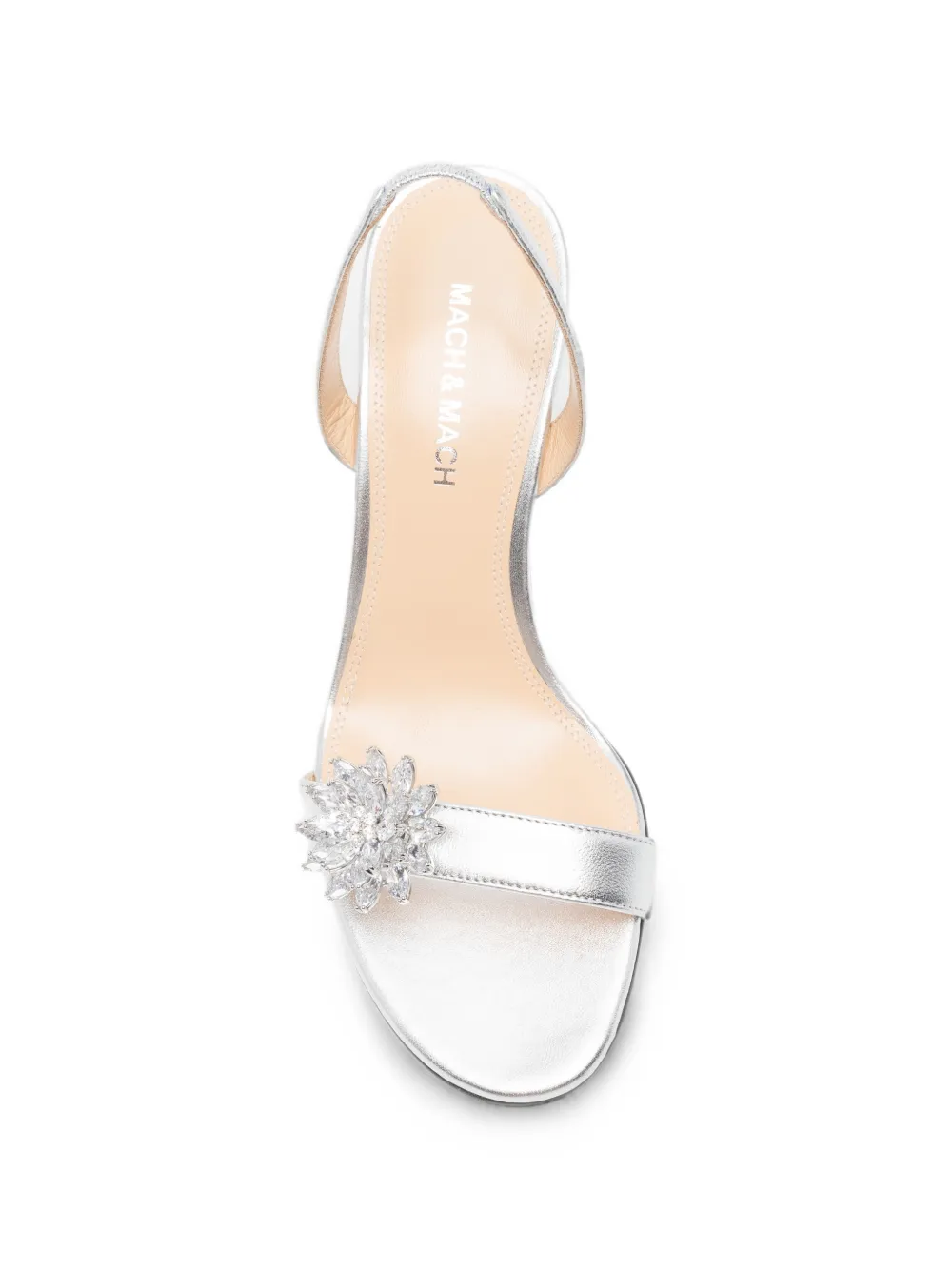 MACH & MACH crystal-embellished leather sandals Zilver