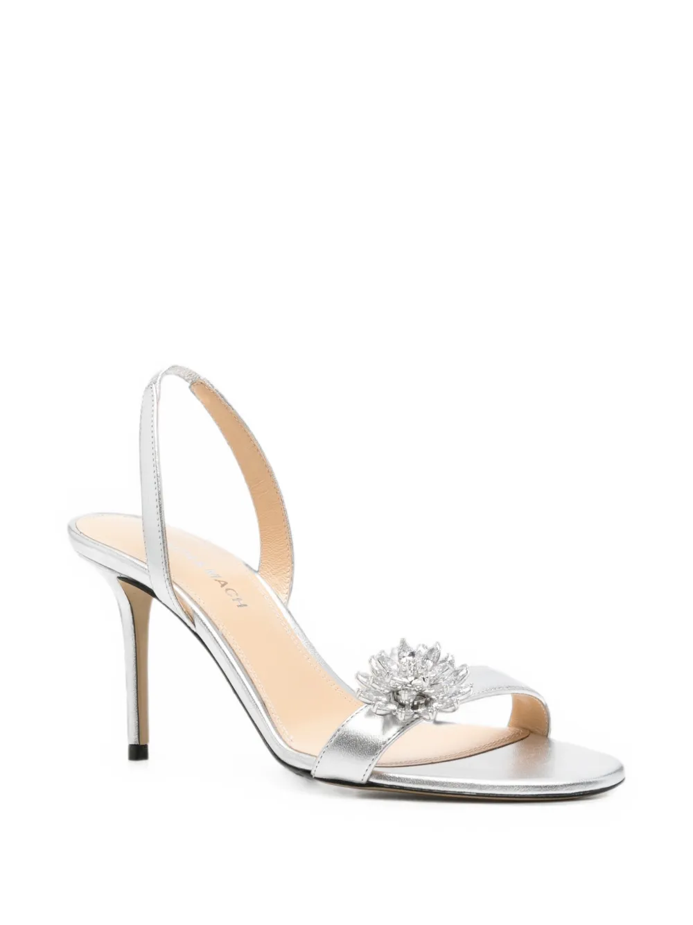 MACH & MACH crystal-embellished leather sandals Zilver