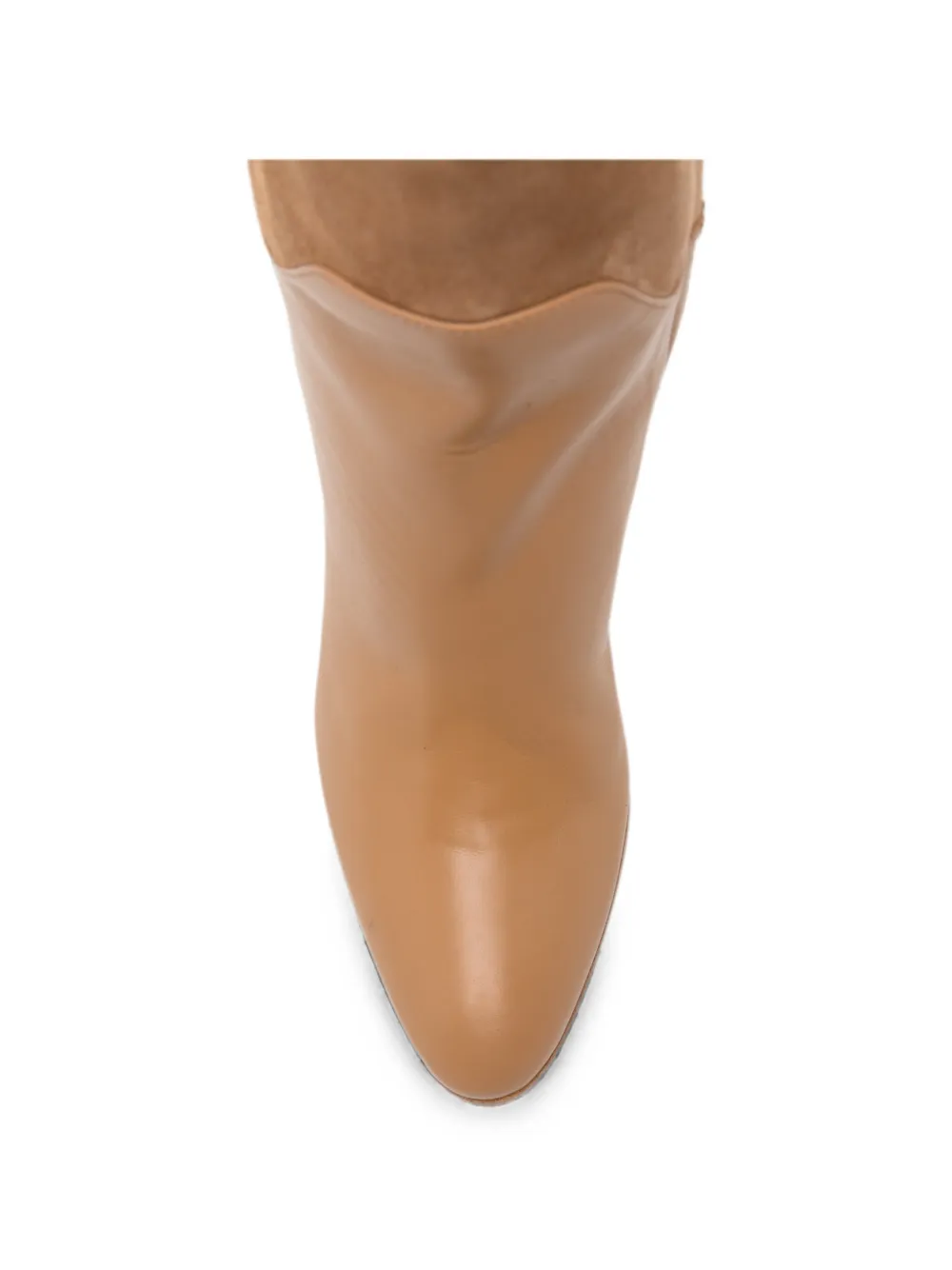 Elisabetta Franchi logo-plaque over-the-knee boots Beige