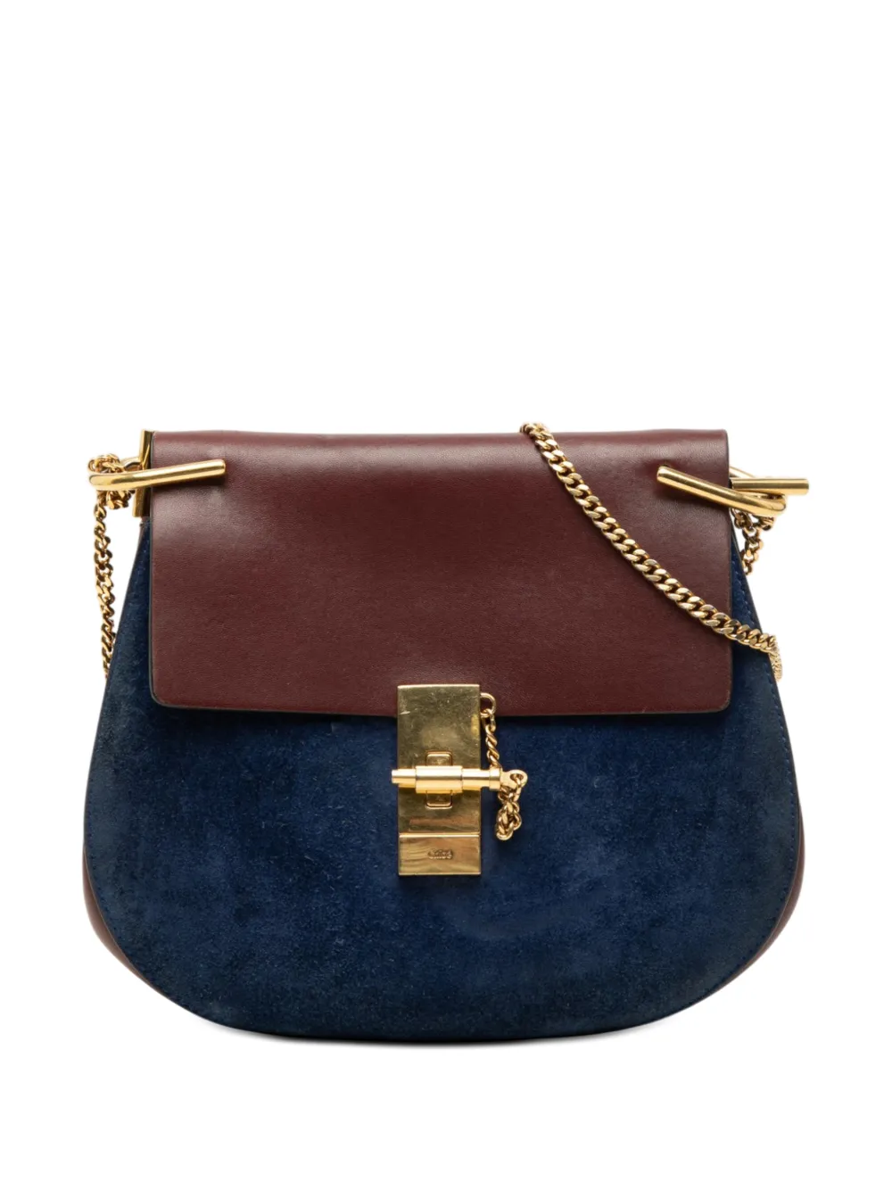 Chloé Pre-Owned 2015 Small Bicolor Suede and Calfskin Drew crossbody bag - Rosso