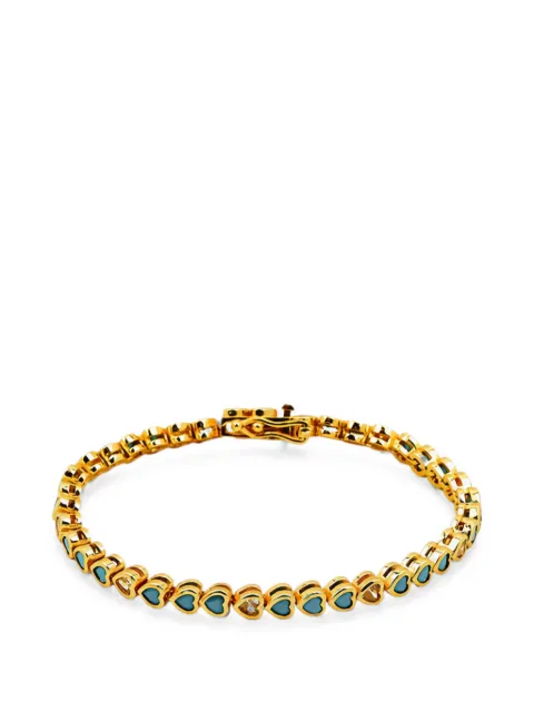 Lady D World Aqua Heart motif stacking bracelet