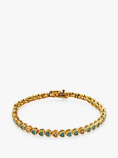 Lady D World Aqua Heart motif stacking bracelet