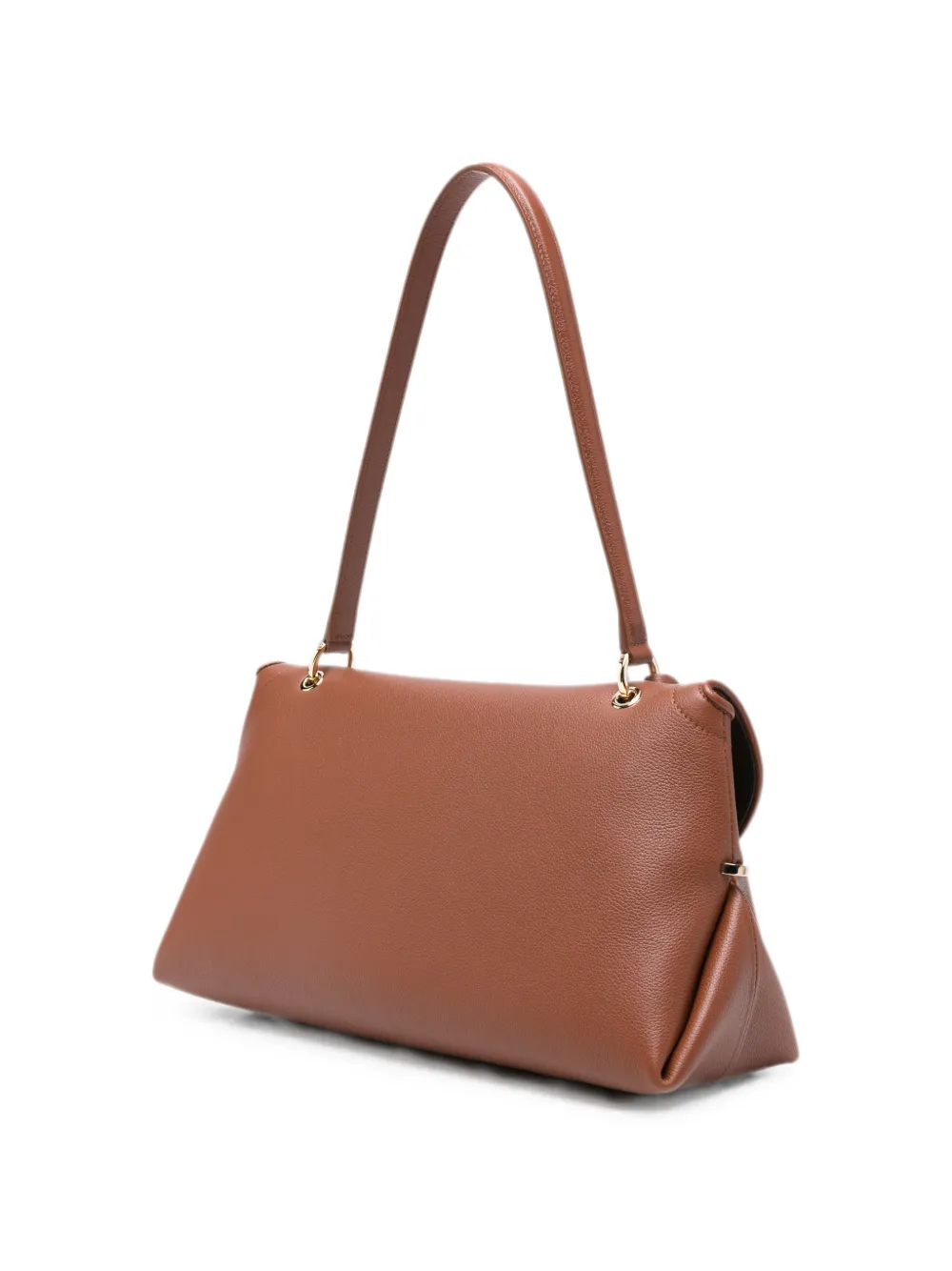 Ferragamo Gancini schoudertas met slot Bruin