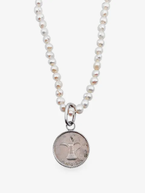Zamani Jewelry dirham pearl necklace