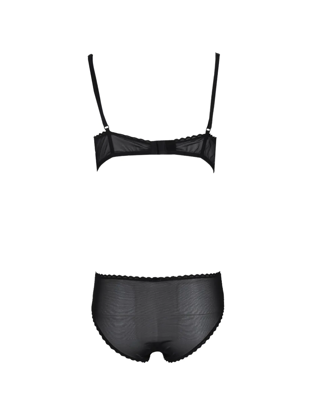 Laura Urbinati Mesh slip met gewelfde afwerking Zwart