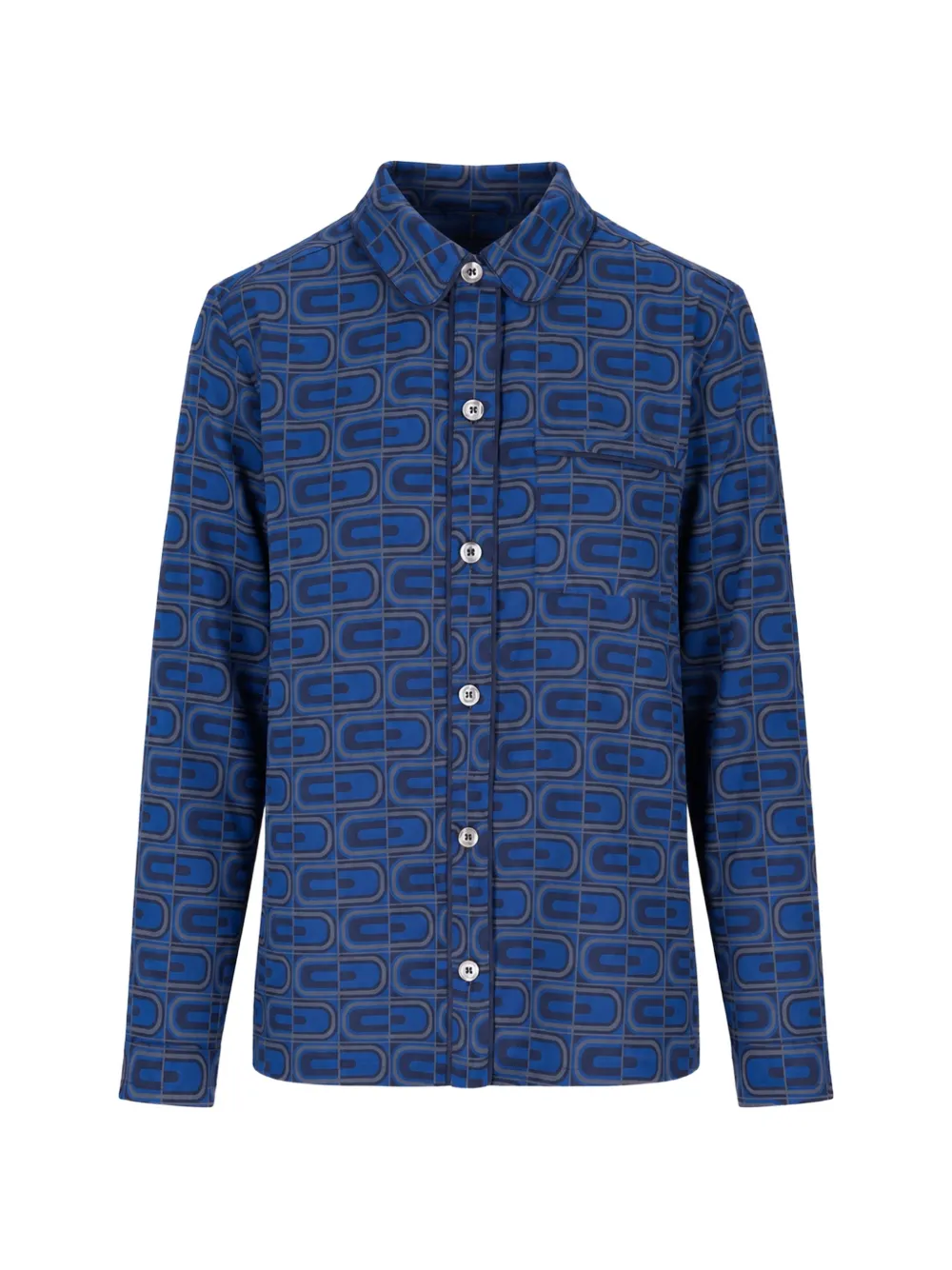 Laura Urbinati geometric-print long-sleeved pajamas top - Blau