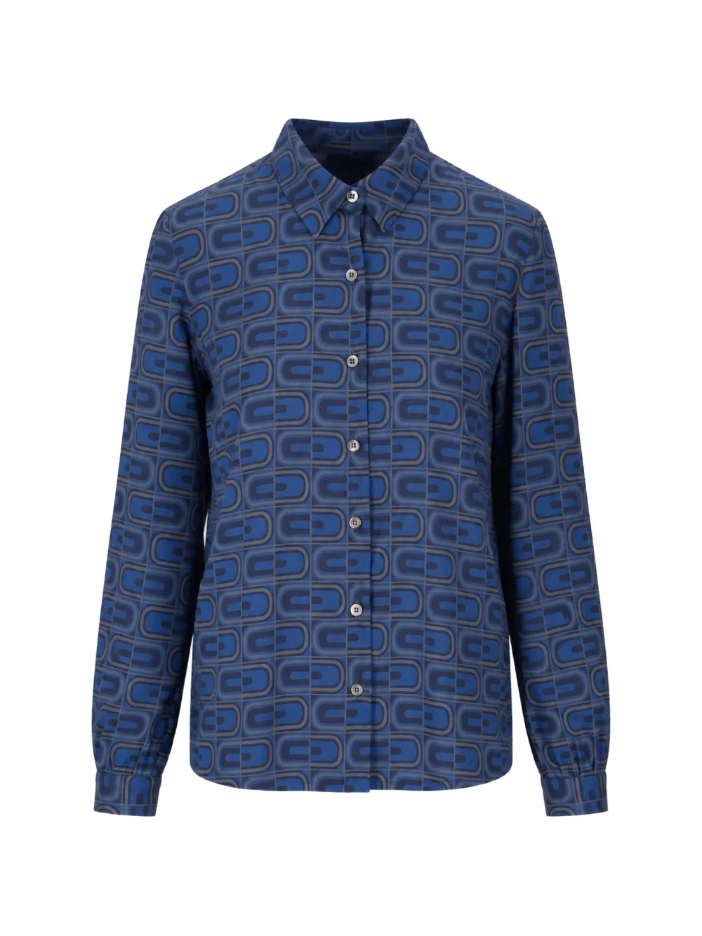 Laura Urbinati geometric-print long-sleeved shirt - Blau