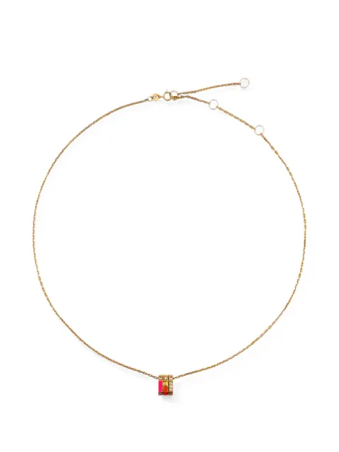 Maveroc collar con colgante cuadrado y diamantes