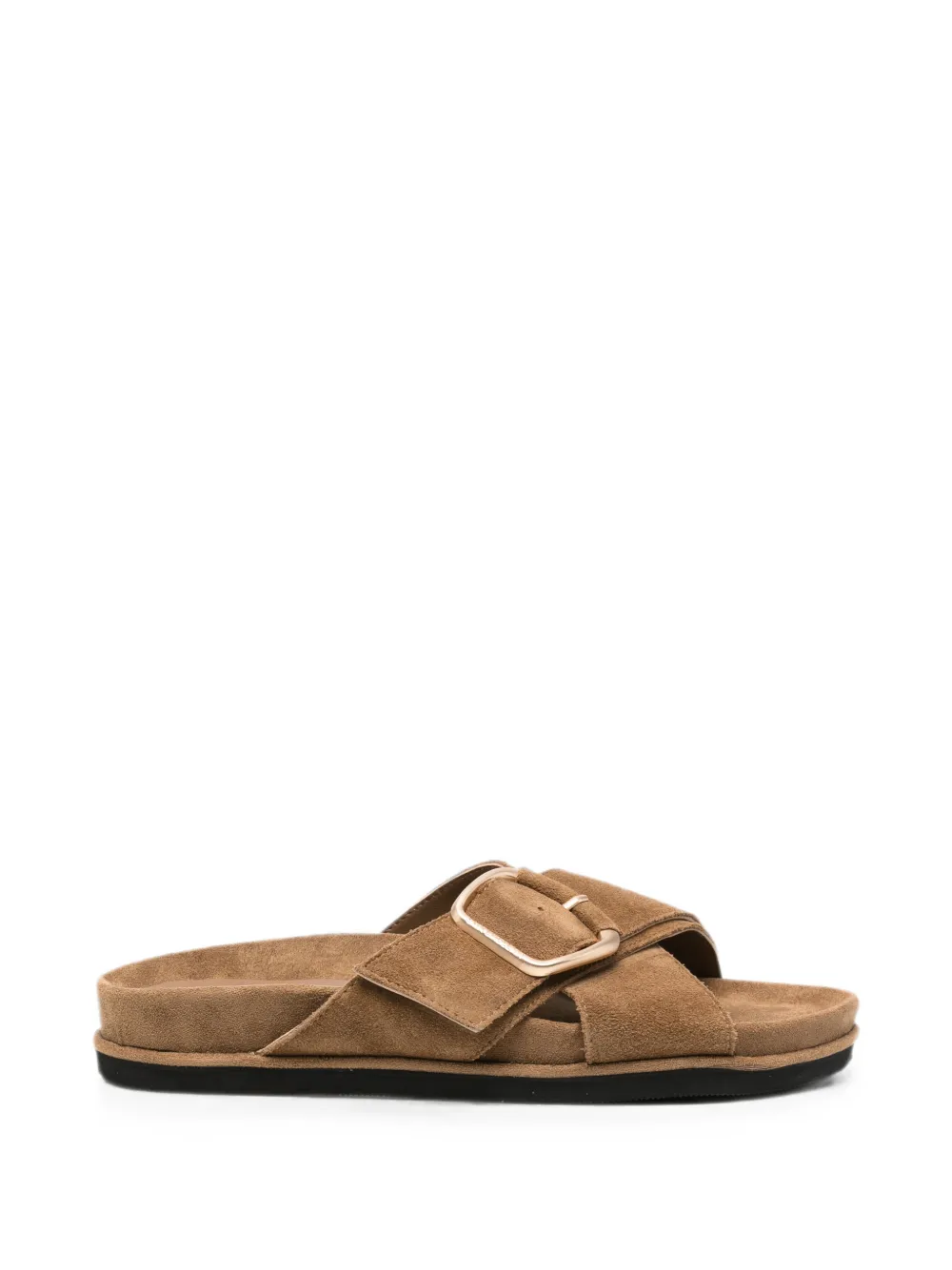 SERGIO MORETTI FIRENZE buckle-fastening crossover-strap sandals - Marrone