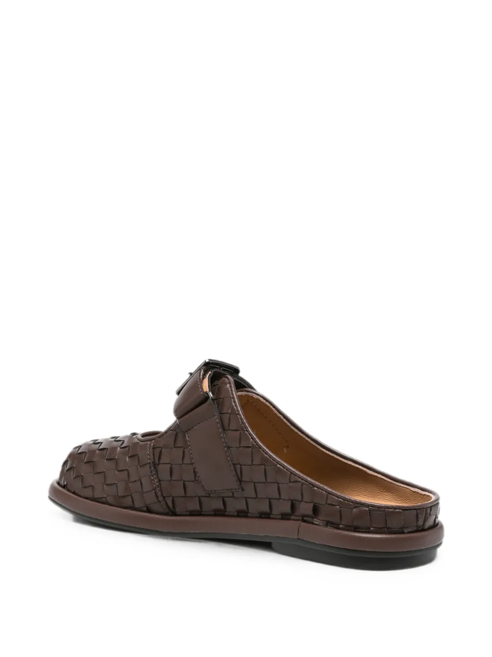 SERGIO MORETTI FIRENZE woven buckle-fastening slippers Bruin
