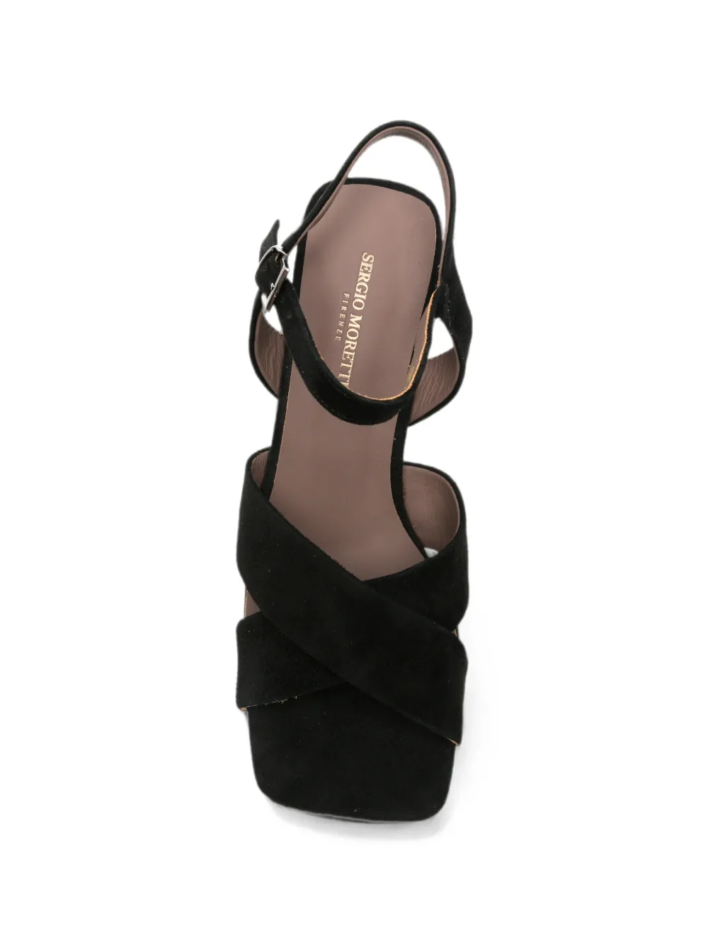 SERGIO MORETTI FIRENZE crossover-strap buckle-fastening sandals Zwart
